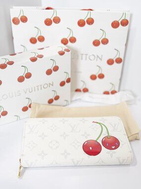 Louis Vuitton LV X TM Monogram Cerises Zippy Wallet White - Cherry